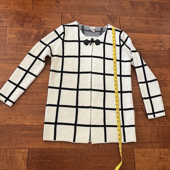 Escio open Front Plaid Cardigan Size M - Picture 4 of 7